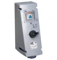 Розетка с рубильником, механической блокировкой и УЗО 232MPR6, 32А, 2Р+Е, IP44, 6ч  2CMA167778R1000  ABB