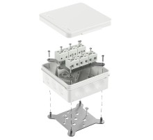 Коробка огнестойкая для о/п двухкомпонентная 60-0303-FR6.0-12 Е15-Е120 RAL9003 100х100х40 (16 шт/кор)  60-0303-9003-FR6.0-12  Промрукав