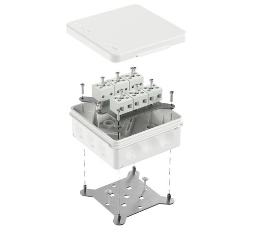 Коробка огнестойкая для о/п двухкомпонентная 60-0303-FR6.0-12 Е15-Е120 RAL9003 100х100х40 (16 шт/кор)  60-0303-9003-FR6.0-12  Промрукав