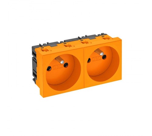 Розетка двойная 0° франц. стандарт 250 В, 16A (оранжевый) (STD-F0 ROR2)  6120174  OBO Bettermann