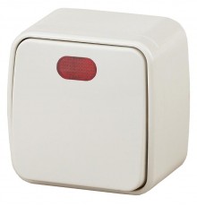 3-102-02 Intro Выключатель с подсветкой, 10А-250В, IP20, ОУ, Polo, сл.кость  Б0036117  Intro