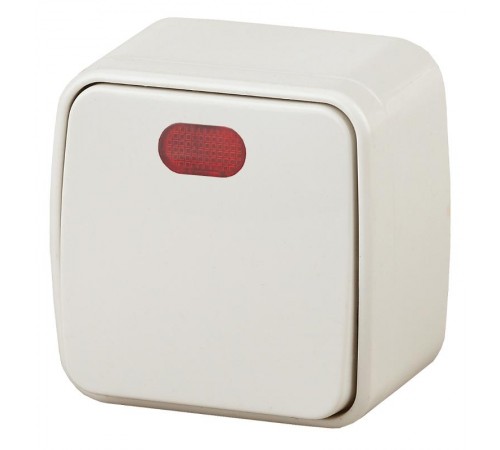 3-102-02 Intro Выключатель с подсветкой, 10А-250В, IP20, ОУ, Polo, сл.кость  Б0036117  Intro