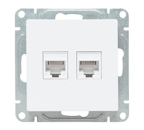 Механизм розетки RJ45 - 2шт, (cat5), белый Эпика EKF  UP1-SOW-2RJ45-5  EKF