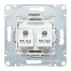 Механизм розетки RJ45 - 2шт, (cat5), белый Эпика EKF  UP1-SOW-2RJ45-5  EKF