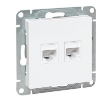 Механизм розетки RJ45 - 2шт, (cat5), белый Эпика EKF  UP1-SOW-2RJ45-5  EKF