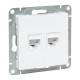 Механизм розетки RJ45 - 2шт, (cat5), белый Эпика EKF  UP1-SOW-2RJ45-5  EKF