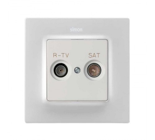 Накладка для розетки R-TV+SAT с пиктограммой "R-TV SAT" белого матового цвета S82 Concept  8200097-090  Simon