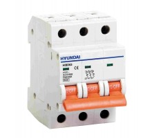 Автоматический выключатель HiBD63-N3 PMDS0000C 00006 3 полюса, 6А, ток к.з. 6kA, хар-ка D  13.04.000014  HYUNDAI