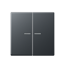 Двойная клавиша с окошками для балансирных механизмов выключателей (кнопок), в комплекте с AS90-5HP (крепежный элемент), возможно IP44; термопласт; ма