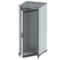 Напольный шкаф 42U Ш600хГ600 передняя дверь стекло, задняя глухая дверь,крыша укомплектована вводом и заглушками  R5IT4766GS  DKC