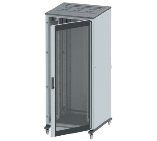 Напольный шкаф 42U Ш600хГ600 передняя дверь стекло, задняя глухая дверь,крыша укомплектована вводом и заглушками  R5IT4766GS  DKC