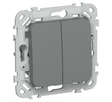 FLITE Выключатель жалюзи 10А ВЖ52-2-0-ФлМА мокрый асфальт  FI-V15-0-10-1-K80  IEK