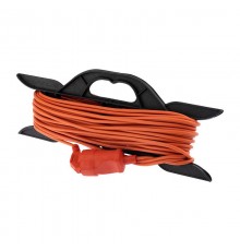 Удлинитель-шнур на рамке ПВС 2х0.75, 20 м, б/з, 6 А, 1300 Вт, IP20, оранжевый (Сделано в России)  11-7112  PROconnect