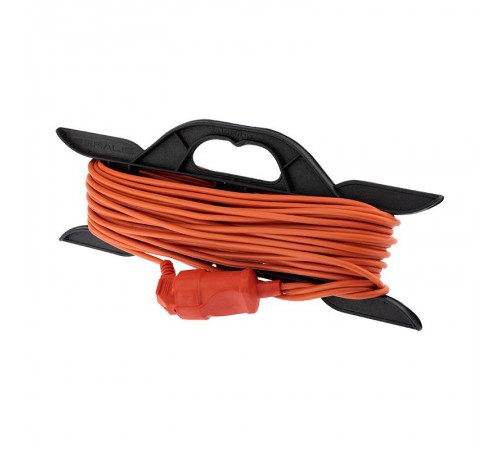 Удлинитель-шнур на рамке ПВС 2х0.75, 20 м, б/з, 6 А, 1300 Вт, IP20, оранжевый (Сделано в России)  11-7112  PROconnect