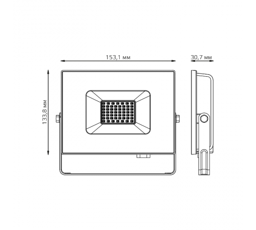 Прожектор светодиодный Elementary 30W 2000lm зеленого свечения 175-265V IP65 черный LED 1/10  613100630  Gauss