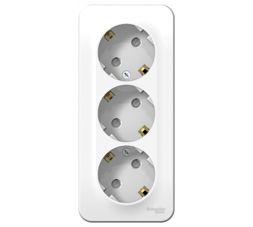 Blanca Белый О/У с изолирующей пластиной Розетка 3-ая с заземлением со шторками 16А, 250В  BLNRA011311  SE