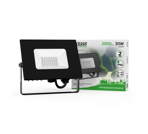 Прожектор светодиодный Elementary 30W 2000lm зеленого свечения 175-265V IP65 черный LED 1/10  613100630  Gauss