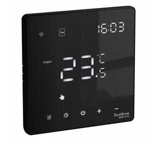 ArtGallery Черный Термостат программируемый с Wi-Fi для электрического теплого пола, 16 А, моноблочный GAL001038  SE