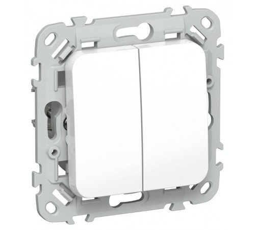 FLITE Выключатель 2-клавишный кнопочный 10А ВС12-2-0-ФлБ белый  FI-V24-0-10-1-K01  IEK