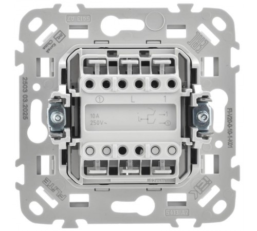 FLITE Выключатель 2-клавишный 10А ВС12-1-0-ФлБ белый  FI-V20-0-10-1-K01  IEK