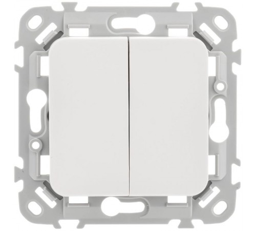FLITE Выключатель 2-клавишный 10А ВС12-1-0-ФлБ белый  FI-V20-0-10-1-K01  IEK