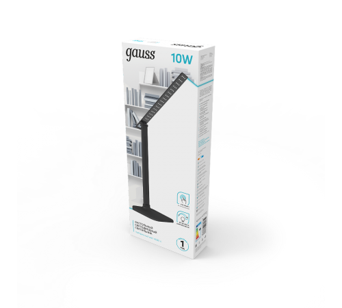 Светильник настольный GTL201 10W 580lm 4000K 170-265V черный диммируемый LED 1/10/40  GT2012  Gauss