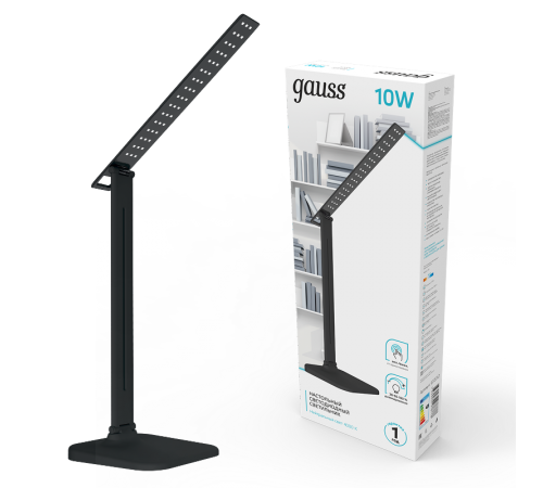 Светильник настольный GTL201 10W 580lm 4000K 170-265V черный диммируемый LED 1/10/40  GT2012  Gauss