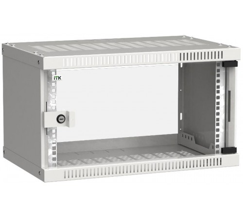 Шкаф LINEA WE 6U 550x350мм дверь стекло серый  LWE3-06U53-GF  ITK