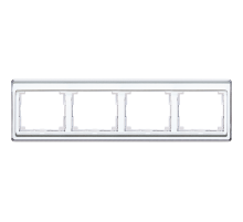 Рамка для горизонтальной установки, 4 поста; акриловое стекло; белый; SL500  SL5840WW  Jung