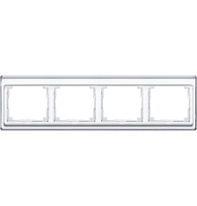 Рамка для горизонтальной установки, 4 поста; акриловое стекло; белый; SL500  SL5840WW  Jung