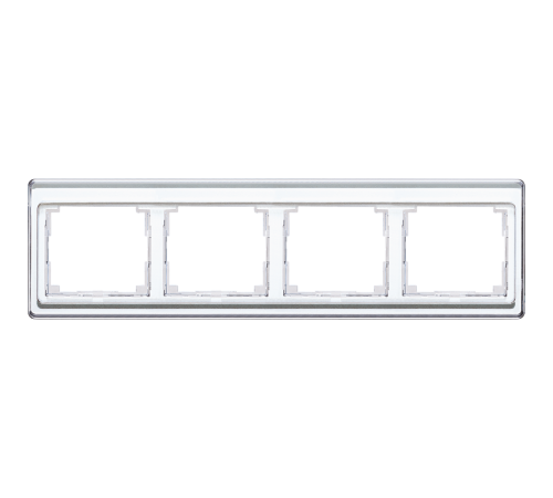 Рамка для горизонтальной установки, 4 поста; акриловое стекло; белый; SL500  SL5840WW  Jung
