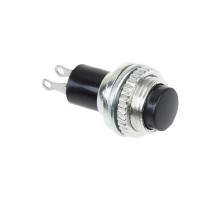 Выключатель-кнопка металл 220V 2А (2с) (ON)-OFF 10.2 черная Mini  36-3330  REXANT