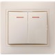 КВАРТА Кремовый Выключатель 2-клавишный с индикацией 10А ВС10-2-1-ККм EVK21-K33-10-DM  GENERICA