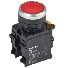 Кнопка с фиксацией d=22мм 1NO+1NC красная MASTER  MI-BT60-11T-3-21-K04  IEK