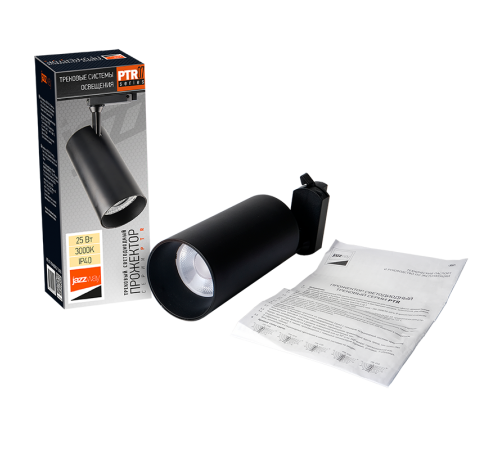 Светильник светодиодный трековый однофазный PTR 0725 25w 3000K 24° BL (чёрный) IP40  .5018563  Jazzway