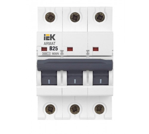 Выключатель автоматический трехполюсный M06N 3P B 25А 6кА ARMAT  AR-M06N-3-B025  IEK