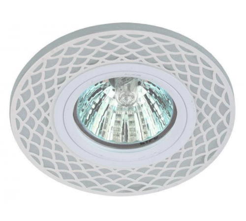 Светильник точечный декоративный DK LD40 WH/WH /1 cо светодиодной подсветкой MR16, белый/белый (50/1500)  Б0048937  ЭРА