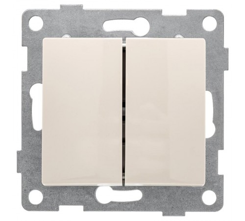 Bravo Выключатель 2кл., СУ , 10А, 250В, беж  С10В2-003  GUSI Electric