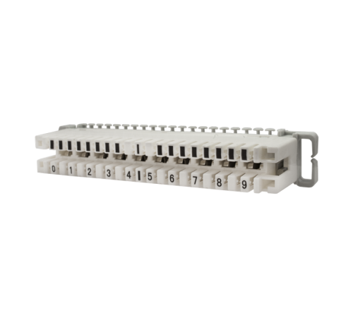 Плинт с размыкаемыми контактами на 10 пар нормальнозамкнутый, маркировка 0-9  10-0502  SUPRLAN