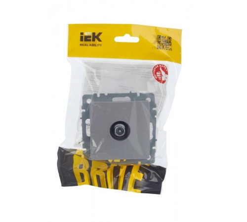 BRITE Розетка TV проходная РТВ10-0-БрА алюминий   BR-A10-P-K47  IEK