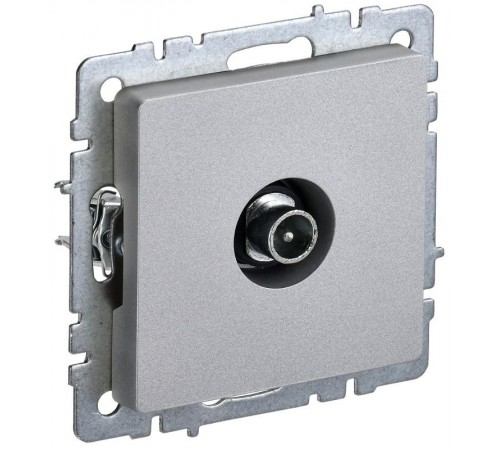 BRITE Розетка TV проходная РТВ10-0-БрА алюминий   BR-A10-P-K47  IEK