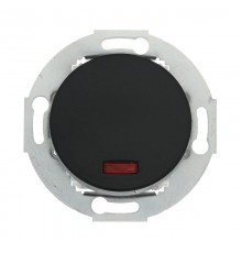 Выключатель одноклавишный (схема 1L) с индикатором 10А, 250В (черный) Vintage  880208-1  Ecoplast