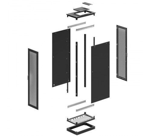 Шкаф напольный 24U 600х1000 двери перфорированная/перфорированная, укомплектован вводом и заглушками RAL 9005  R5IT2461PFB  DKC