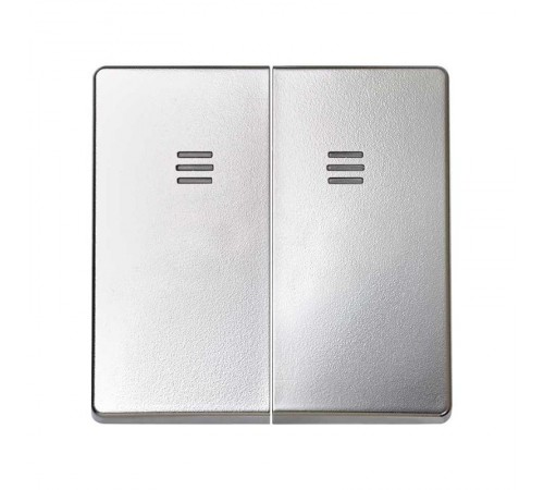 Клавиша двойная для выключателя с голубой подсветкой цвета алюминий S82  8202025-033  Simon