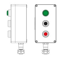 Взрывозащищенный пост управления из полиэстера CPE-P-04-(1xLG(250)-1xP1B(11)-1xP1R(11))-1xKAEPM2MHK-20(C)1Ex d e IIC Т5 Gb / Ex tbIIIC T95°C Db IP66/К