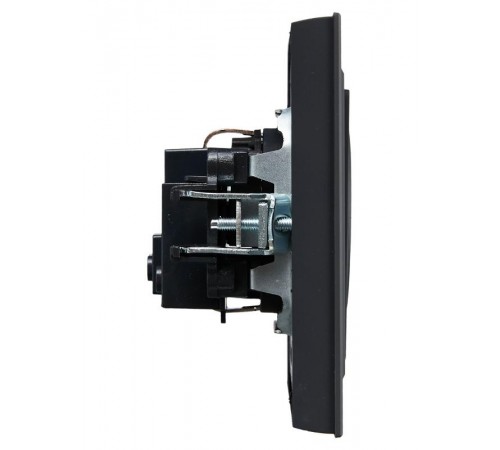 BRITE Розетка с заземлением со шторками 16А в сборе РСР14-1-0-БрГ графит  BR-R14-16-K53-F  IEK