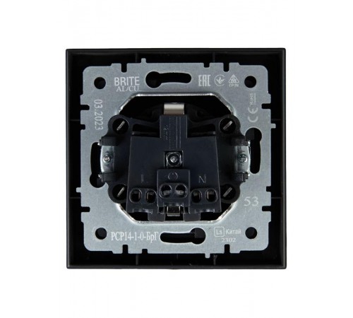 BRITE Розетка с заземлением со шторками 16А в сборе РСР14-1-0-БрГ графит  BR-R14-16-K53-F  IEK