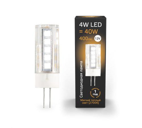 Лампа светодиодная LED 4Вт G4 12В 2700К керамика  207307104  Gauss