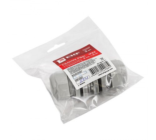 Сальник PG21 IP54 (2 шт) d отв. 28 мм / d провод. 13-18 мм PROxima  plc-pg-21-2-r  EKF
