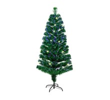 Новогодняя Ель с шишками 150 см фибро-оптика ТЕПЛЫЙ БЕЛЫЙ цвет  533-216  NEON-NIGHT